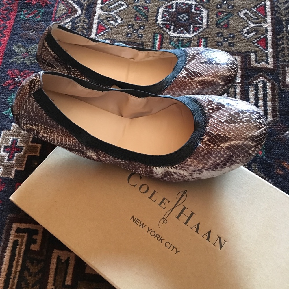 NIB Cole Haan Snake Skin Ballet Flats